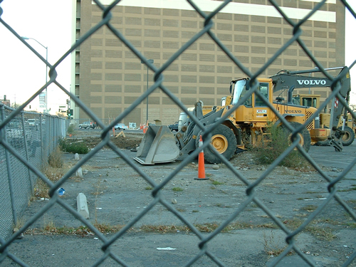 North part of lot being ripped up