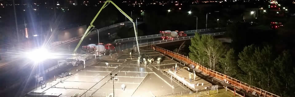 Metcalf Builders and L & H Concrete Pour Marriott Foundation