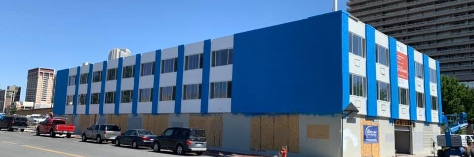 Exterior Construction Progress on The Mod in downtown Reno Exterior Construction Progress on The Mod in downtown Reno